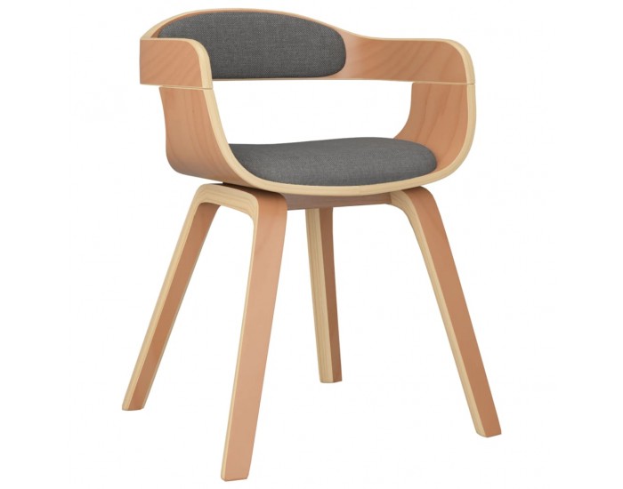 Sonata H Трапезни столове, 2 бр, светлосиви, извито дърво и текстил