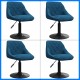 Sonata H Въртящи се трапезни столове, 4 бр, сини, кадифе