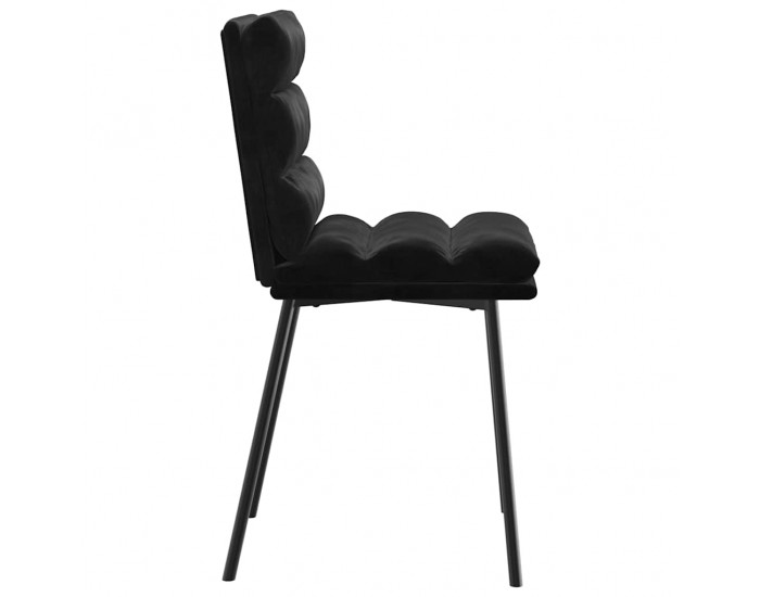 Sonata H Трапезни столове, 6 бр, черни, кадифе
