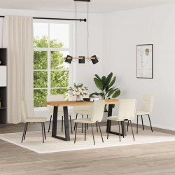 Sonata H Трапезни столове, 6 бр, кремави, кадифе - Трапезни столове