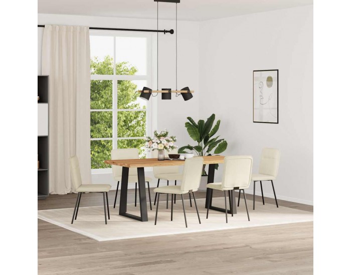 Sonata H Трапезни столове, 6 бр, кремави, кадифе