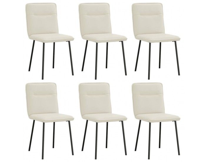 Sonata H Трапезни столове, 6 бр, кремави, кадифе
