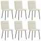 Sonata H Трапезни столове, 6 бр, кремави, кадифе