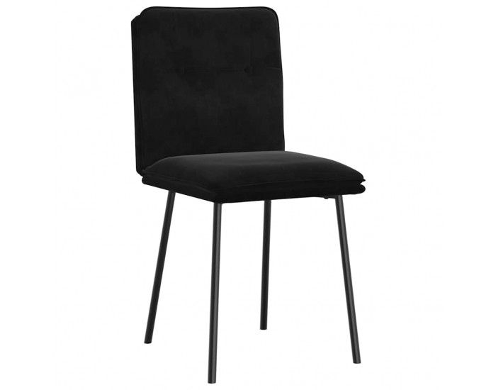 Sonata H Трапезни столове, 6 бр, черни, кадифе