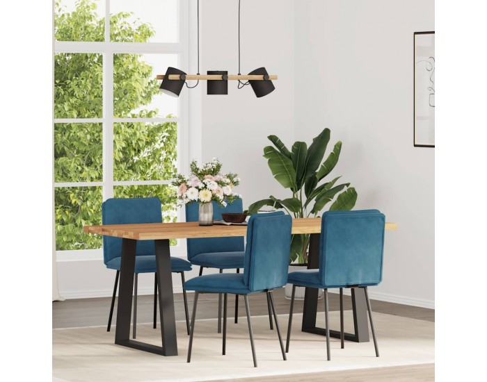 Sonata H Трапезни столове, 4 бр, сини, кадифе