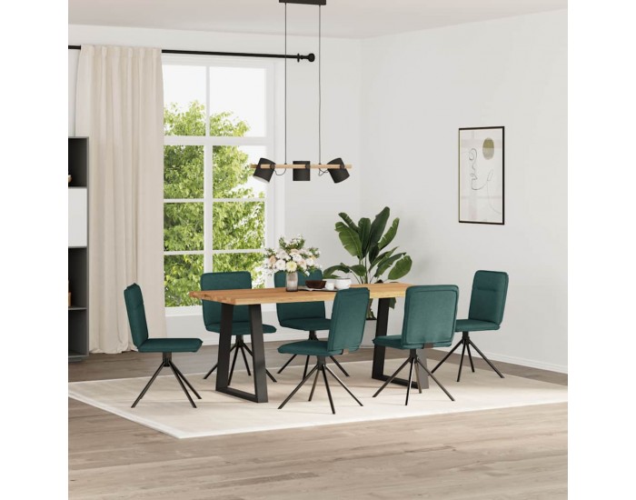 Sonata H Трапезни столове, 6 бр, тъмнозелени, текстил