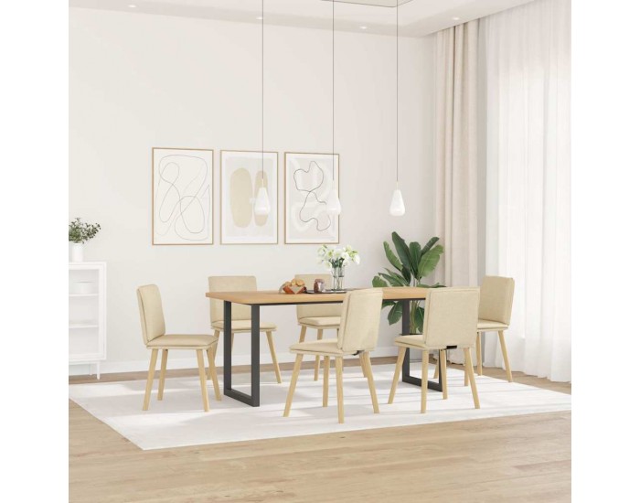 Sonata H Трапезни столове, 6 бр, кремави, плат