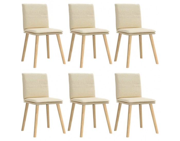 Sonata H Трапезни столове, 6 бр, кремави, плат