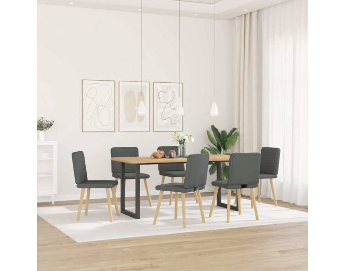 Sonata H Трапезни столове, 6 бр, тъмносиви, текстил