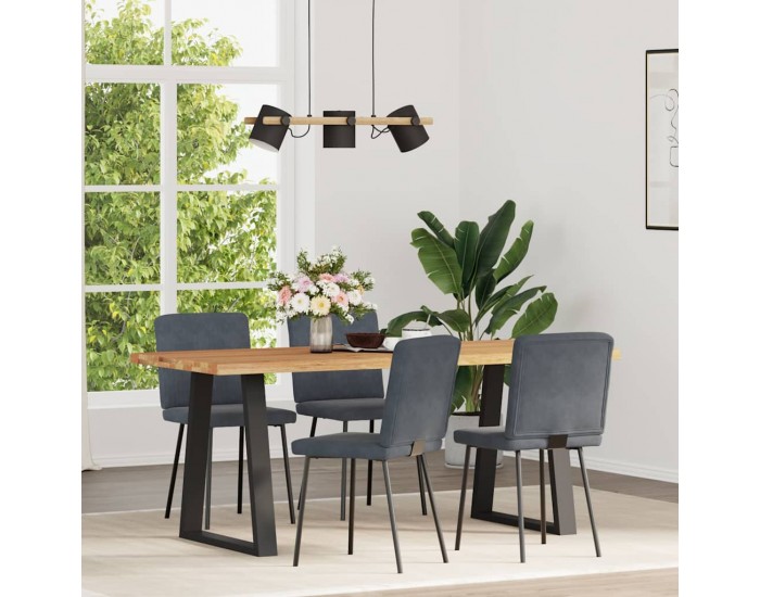 Sonata H Трапезни столове, 4 бр, тъмносиви, кадифе