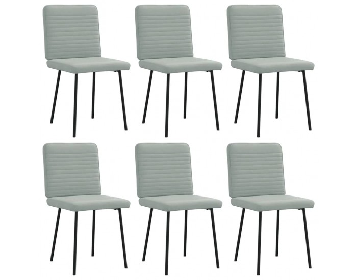 Sonata H Трапезни столове, 6 бр, светлосиви, кадифе
