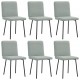 Sonata H Трапезни столове, 6 бр, светлосиви, кадифе