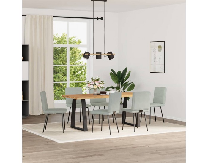 Sonata H Трапезни столове, 6 бр, светлосиви, кадифе