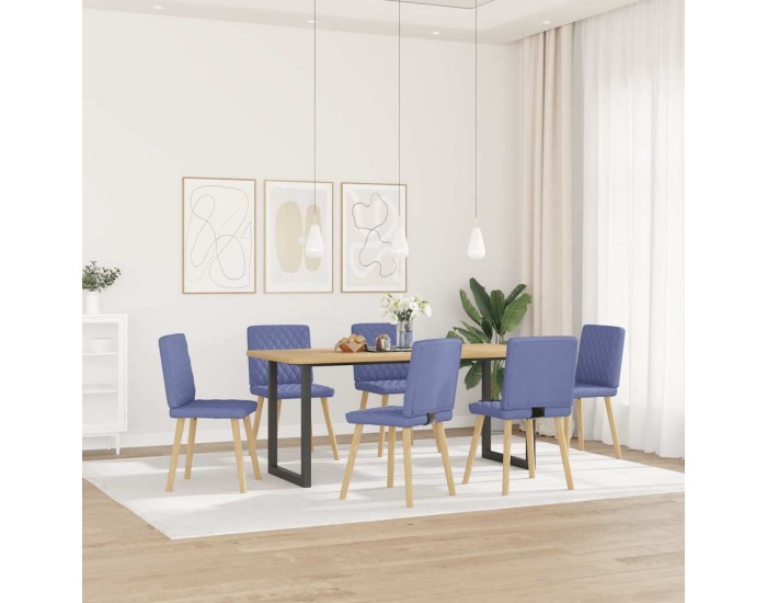 Sonata H Трапезни столове, 6 бр, дънково сини, текстил