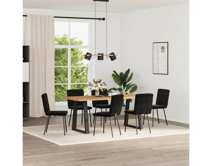 Sonata H Трапезни столове, 6 бр, черни, кадифе