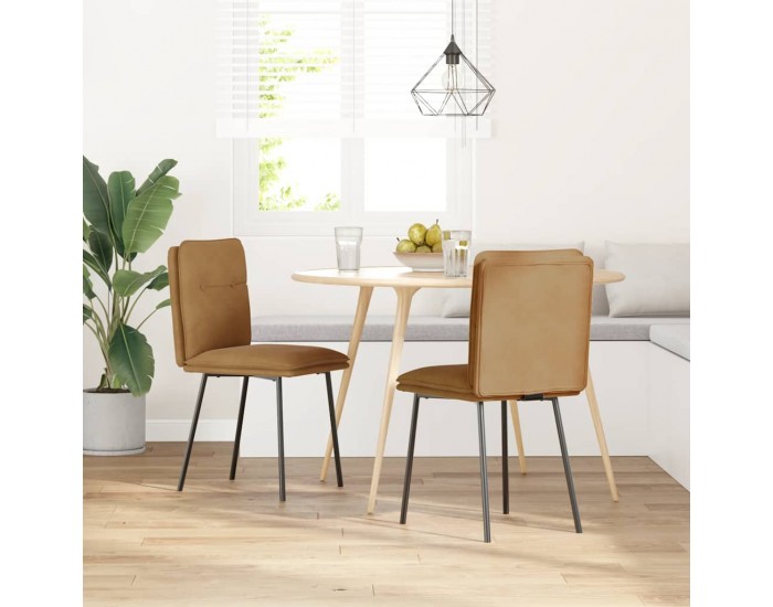 Sonata H Трапезни столове, 2 бр, кафяви, кадифе