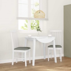 Sonata H Трапезни столове с възглавници 2 бр Бяла масивна дървесина гума - Трапезни столове