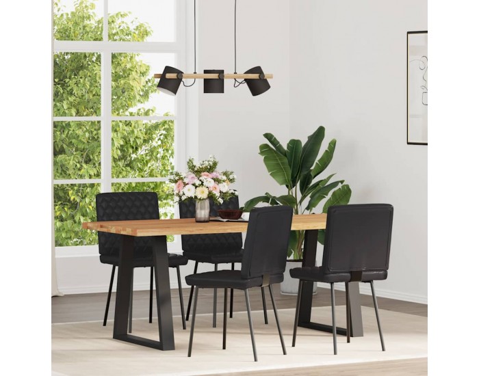 Sonata H Tрапезни столове, 4 бр, черни, изкуствена кожа