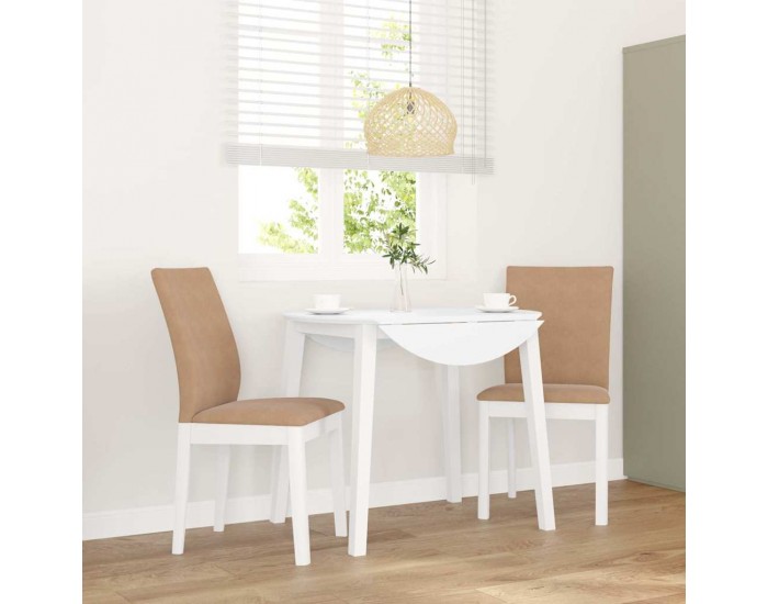 Sonata H Трапезни столове с възглавници 2 бр Бяла масивна дървесина гума