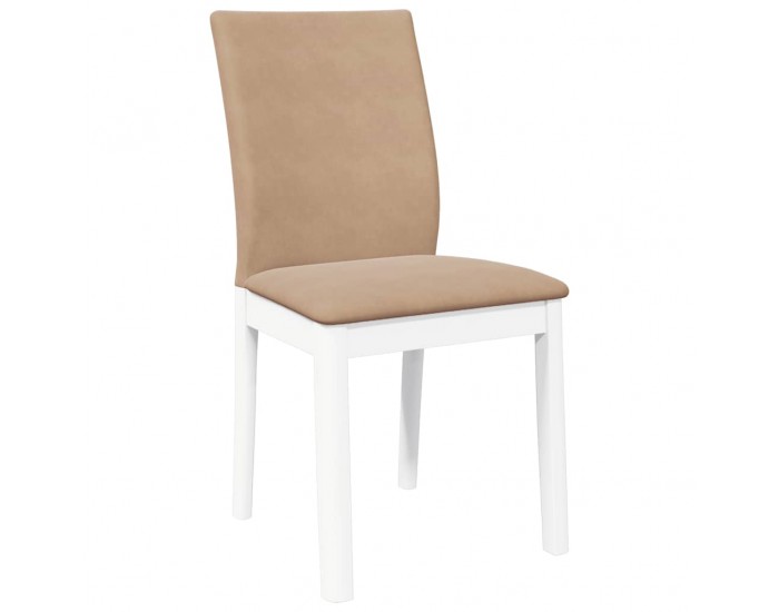 Sonata H Трапезни столове с възглавници 2 бр Бяла масивна дървесина гума