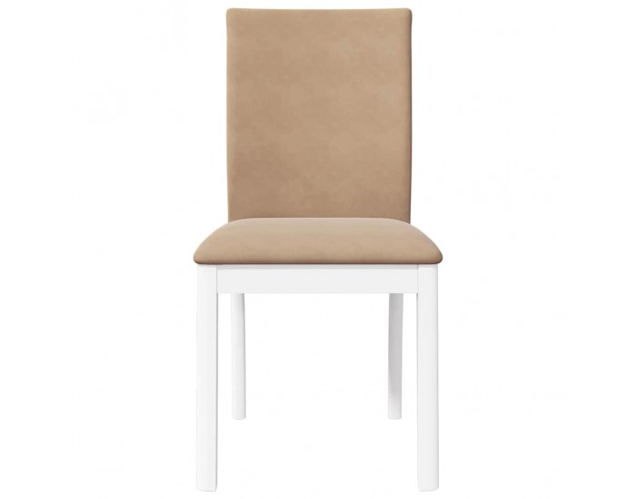 Sonata H Трапезни столове с възглавници 2 бр Бяла масивна дървесина гума