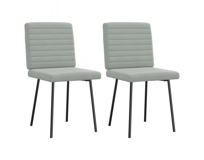 Sonata H Трапезни столове, 2 бр, светлосиви, кадифе