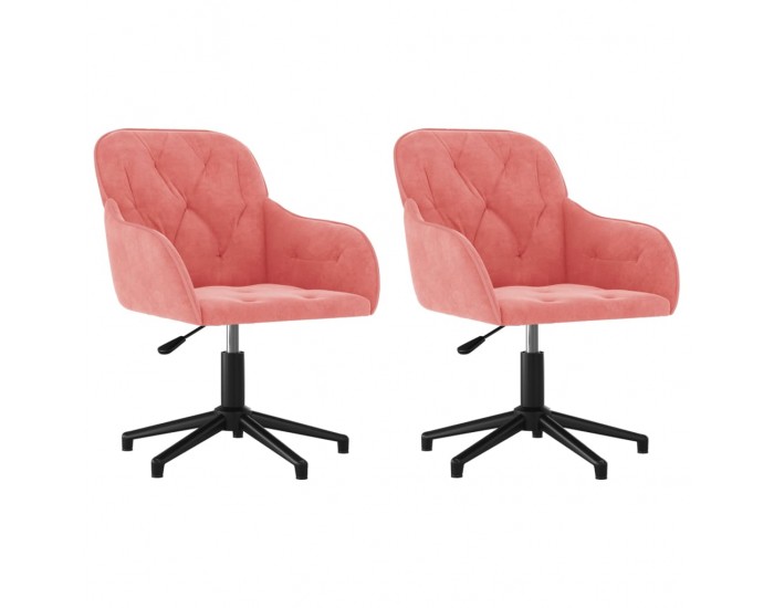 Sonata H Въртящи трапезни столове, 2 бр, розови, кадифе