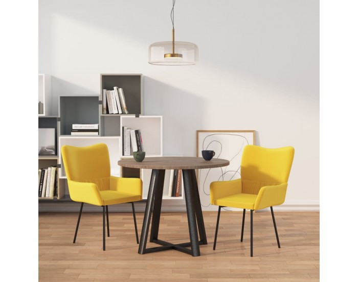 Sonata H Трапезни столове, 2 бр, жълти, кадифе