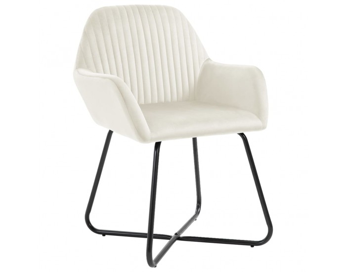 Sonata H Трапезни столове, 6 бр, кремави, кадифе