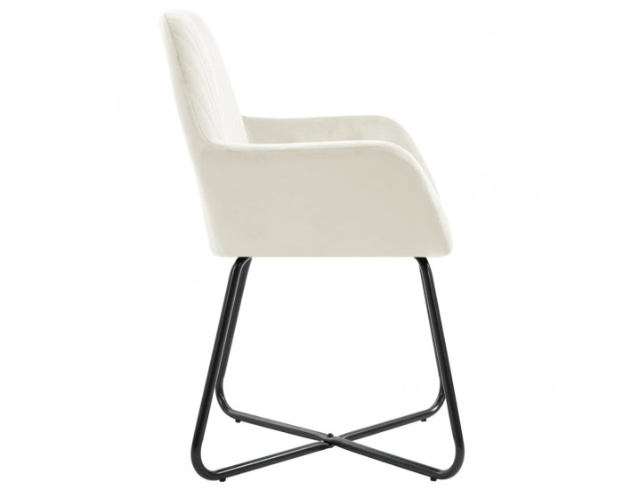 Sonata H Трапезни столове, 6 бр, кремави, кадифе