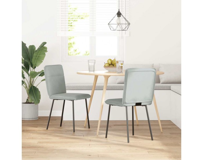 Sonata H Трапезни столове, 2 бр, светлосиви, кадифе