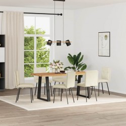 Sonata H Трапезни столове, 6 бр, кремави, кадифе - Трапезни столове