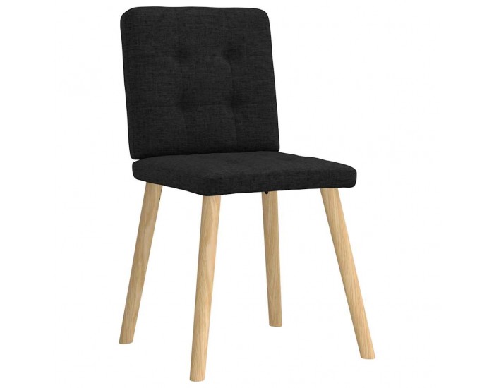 Sonata H Трапезни столове, 6 бр, черни, текстил