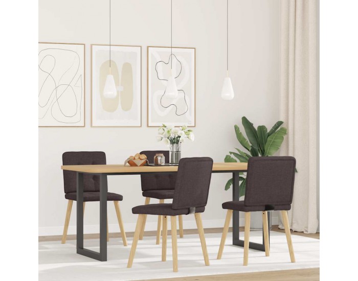 Sonata H Трапезни столове, 4 бр, тъмнокафяви, текстил