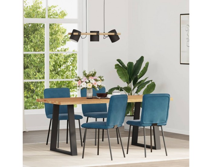 Sonata H Трапезни столове, 4 бр, сини, кадифе