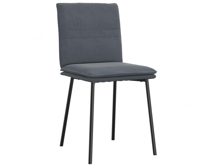 Sonata H Трапезни столове, 6 бр, тъмносиви, кадифе