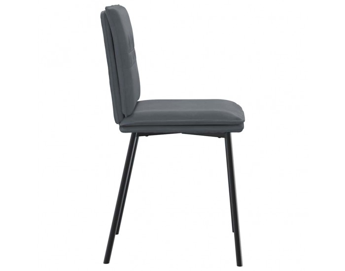 Sonata H Трапезни столове, 6 бр, тъмносиви, кадифе