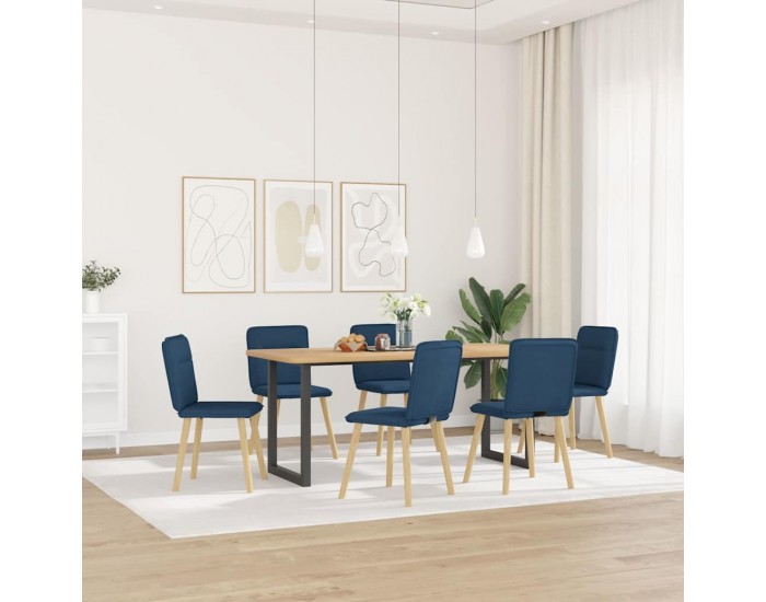 Sonata H Трапезни столове, 6 бр, сини, текстил