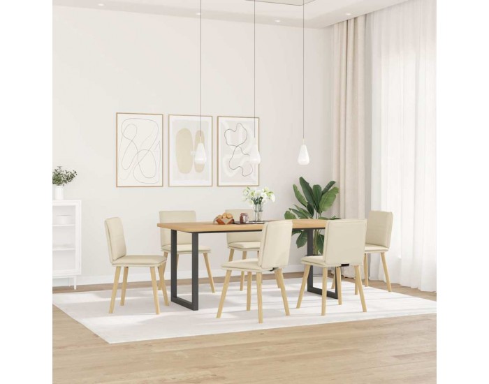 Sonata H Трапезни столове, 6 бр, тапицерия от лен