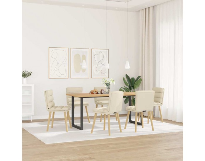 Sonata H Трапезни столове, 6 бр, тапицерия от лен