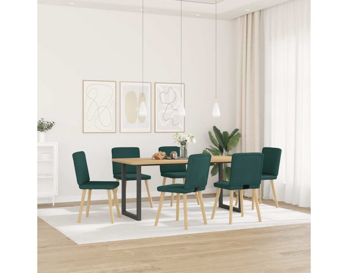 Sonata H Трапезни столове, 6 бр, тъмнозелени, текстил
