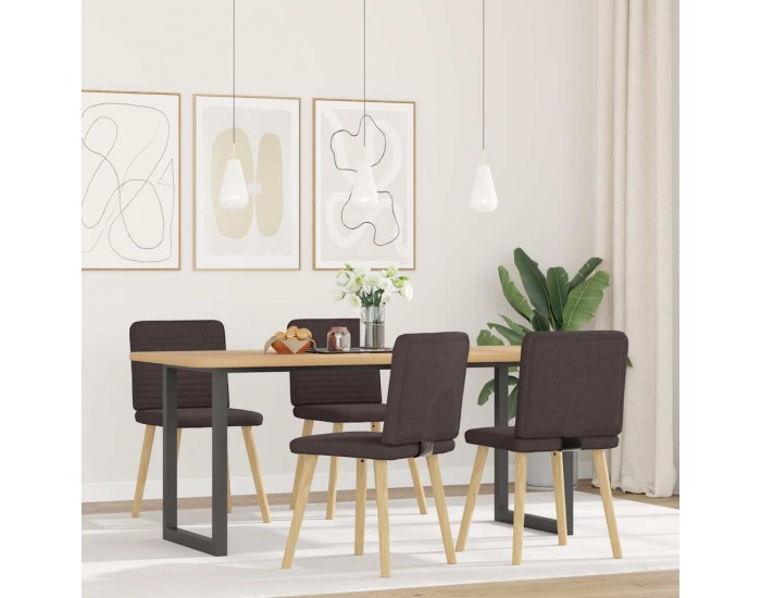 Sonata H Трапезни столове, 4 бр, тъмнокафяви, текстил