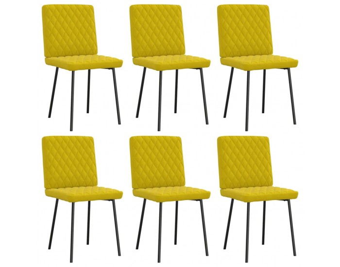 Sonata H Трапезни столове, 6 бр, жълти, кадифе