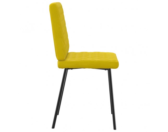 Sonata H Трапезни столове, 6 бр, жълти, кадифе