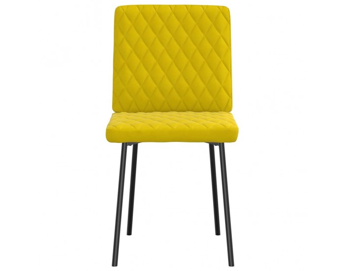 Sonata H Трапезни столове, 6 бр, жълти, кадифе