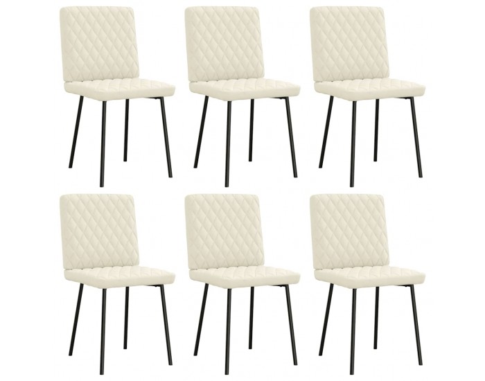 Sonata H Трапезни столове, 6 бр, кремави, кадифе