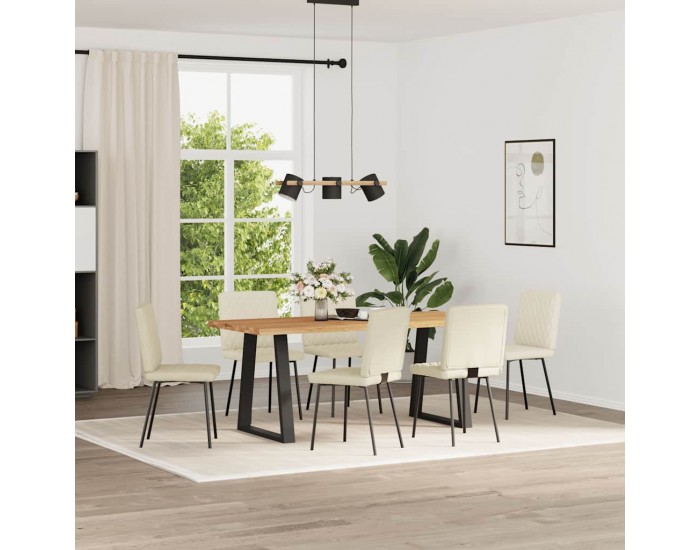 Sonata H Трапезни столове, 6 бр, кремави, кадифе