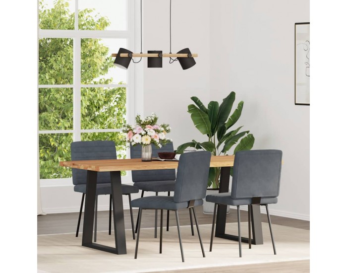 Sonata H Трапезни столове, 4 бр, тъмносиви, кадифе