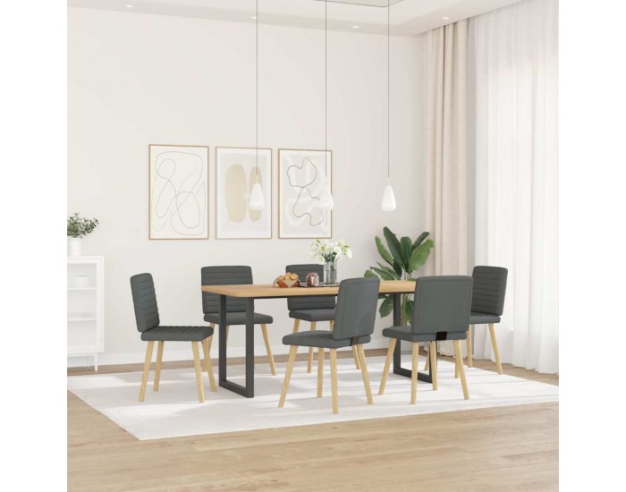 Sonata H Трапезни столове, 6 бр, тъмносиви, текстил