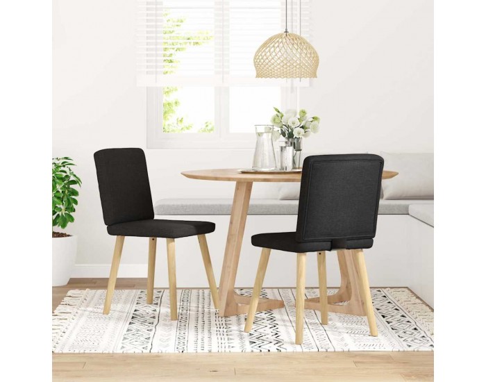 Sonata H Трапезни столове, 2 бр, черни, текстил